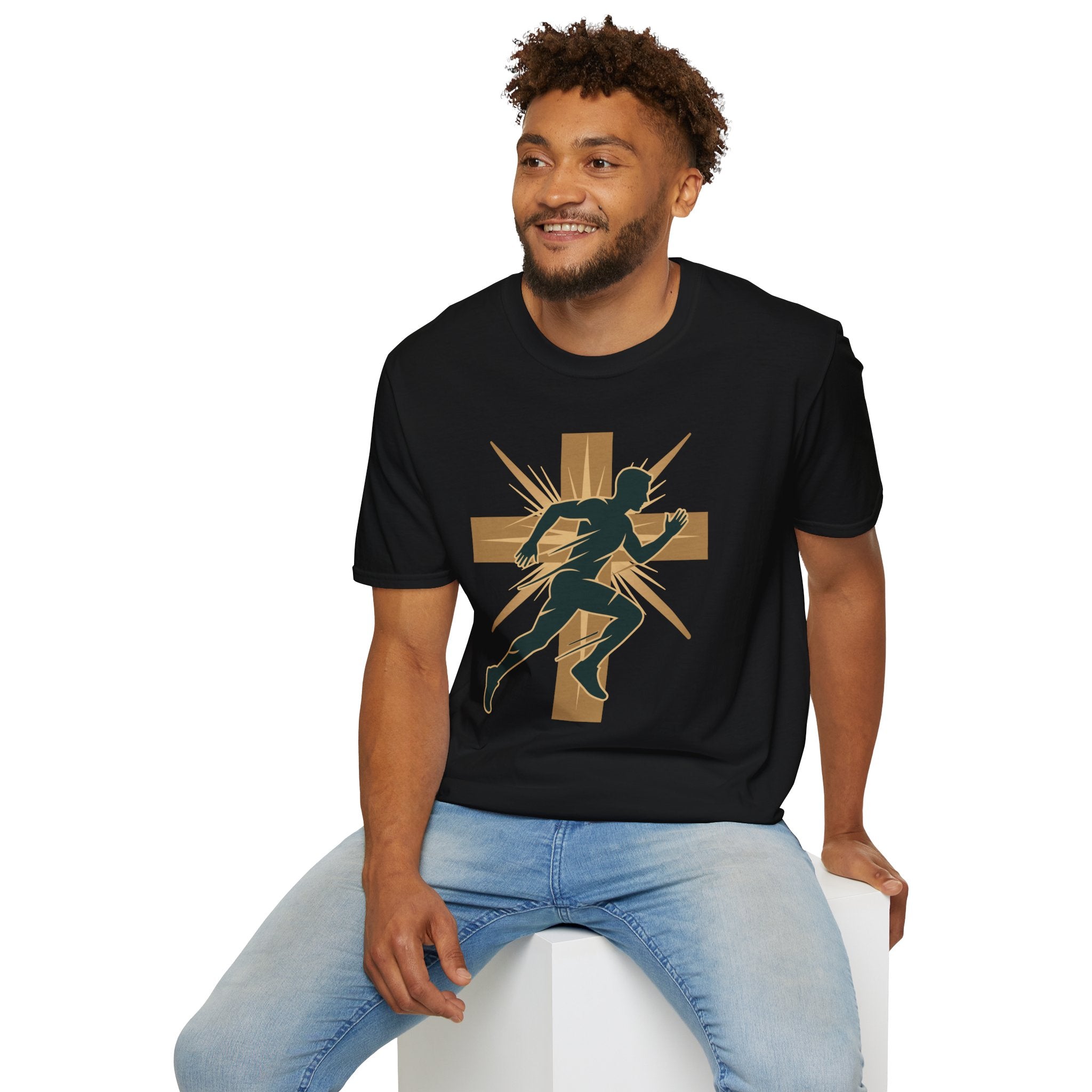 Cross Running Man Christian Runner T-Shirt
