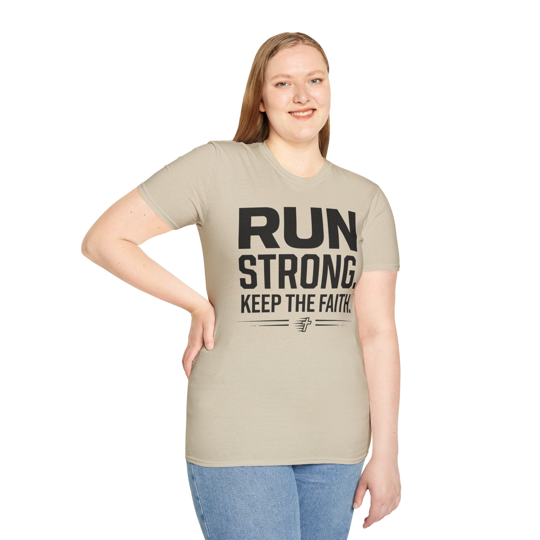 Run Strong - Keep the Faith Christian Runner T-Shirt