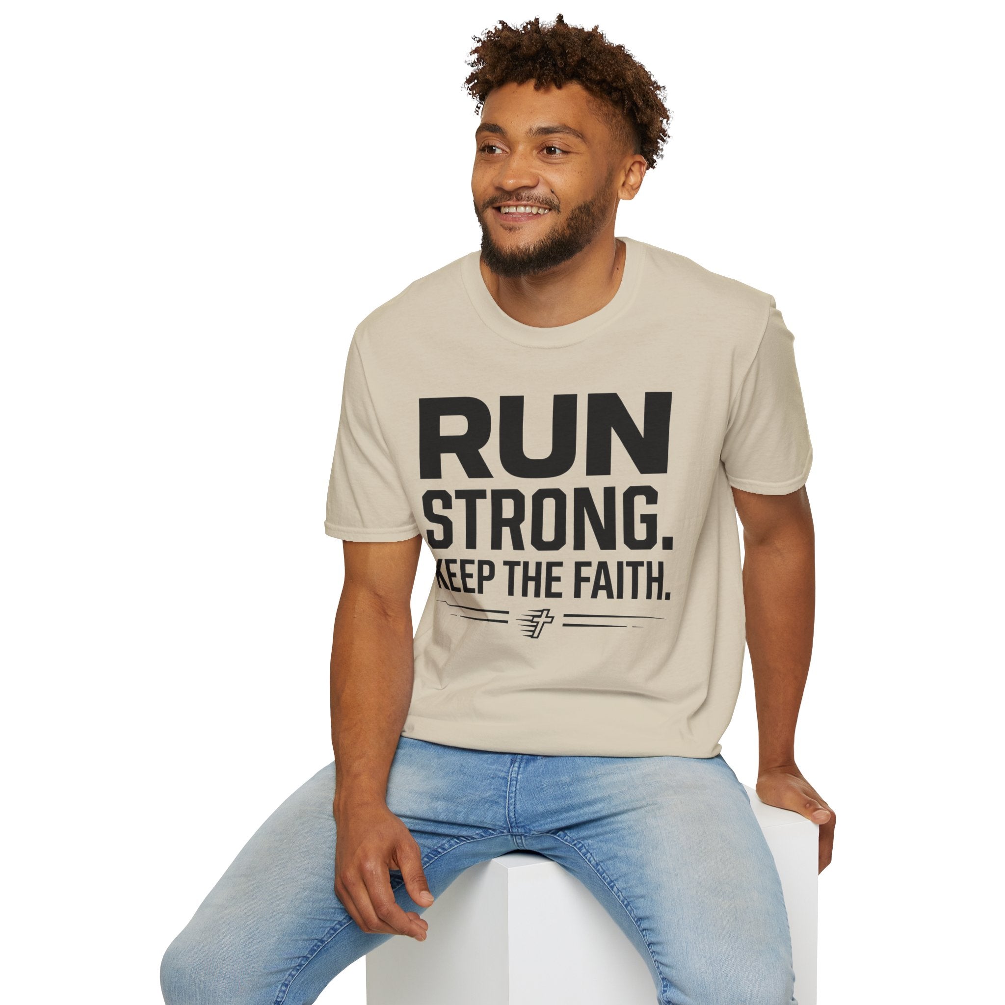 Run Strong - Keep the Faith Christian Runner T-Shirt