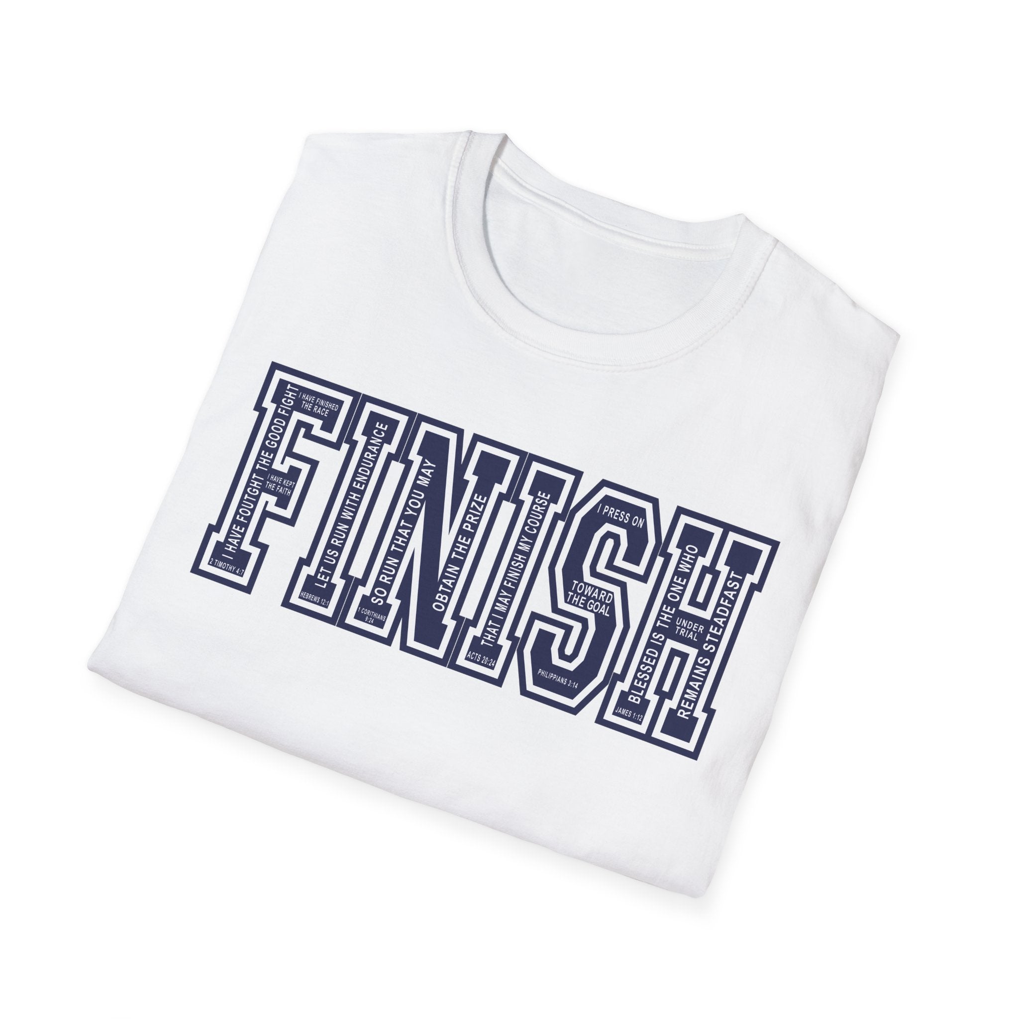 FINISH Christian Runner T-Shirt (Navy Blue)