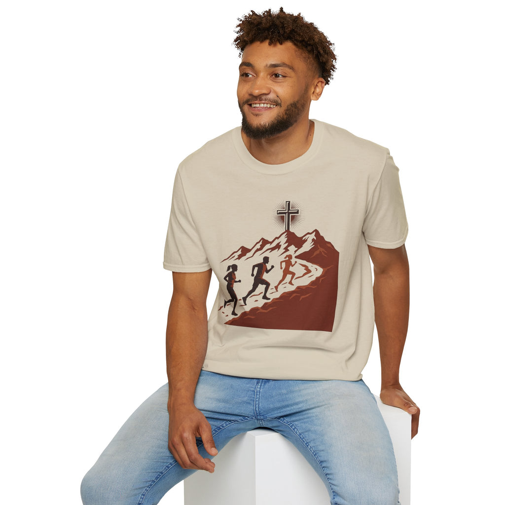 From the Valley to the Mountaintop Christian Runner T-Shirt