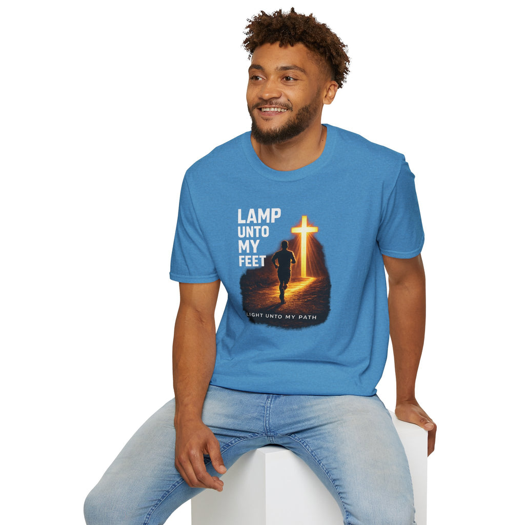 Lamp Unto My Feet - Light Unto My Path Christian Runner T-Shirt (Male)