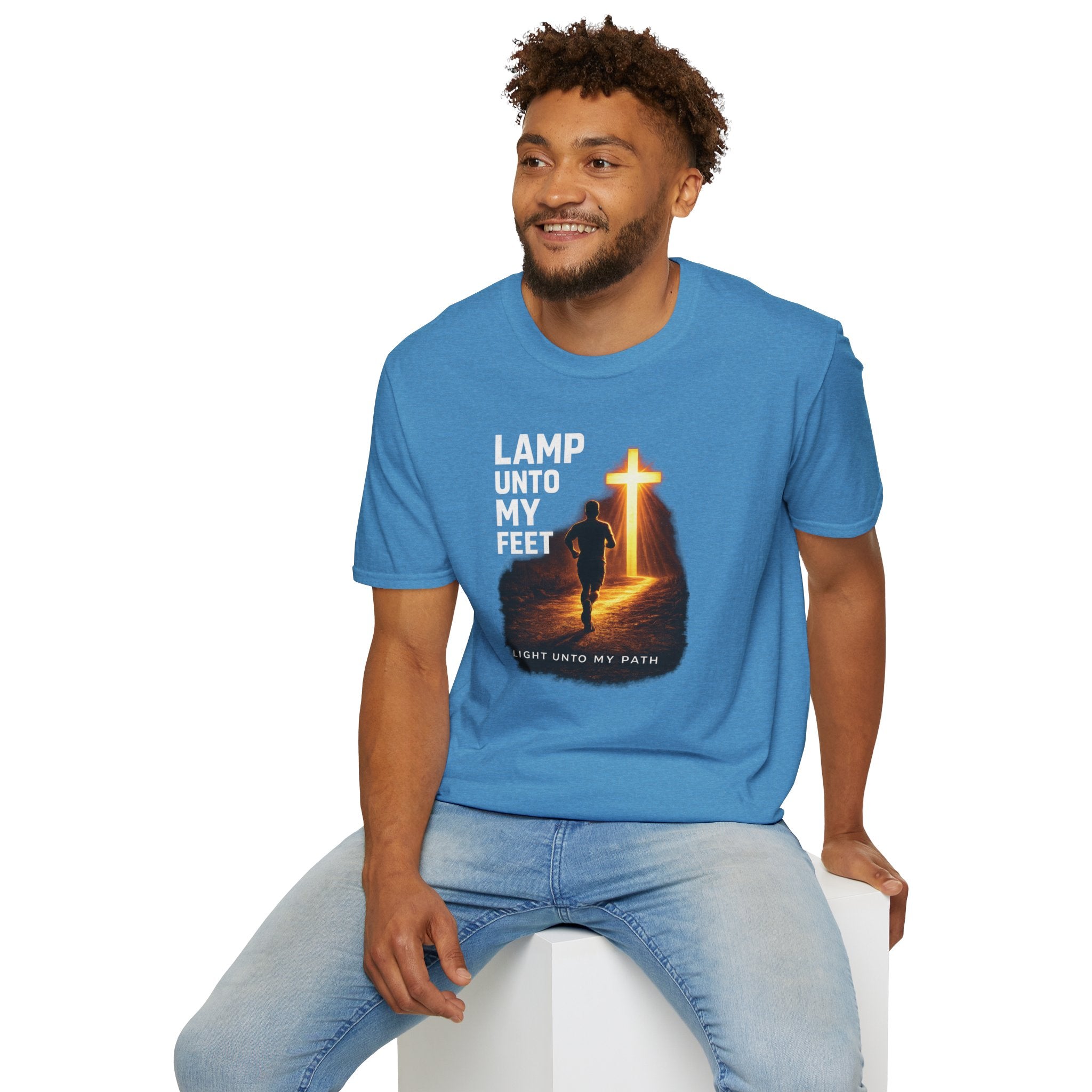 Lamp Unto My Feet - Light Unto My Path Christian Runner T-Shirt (Male)