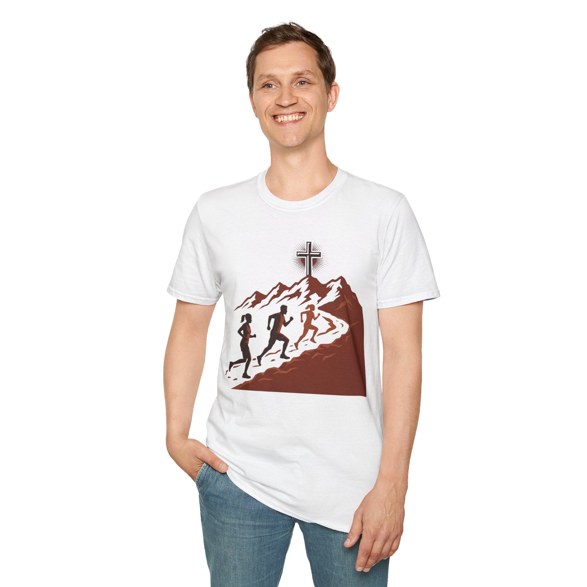 From the Valley to the Mountaintop Christian Runner T-Shirt