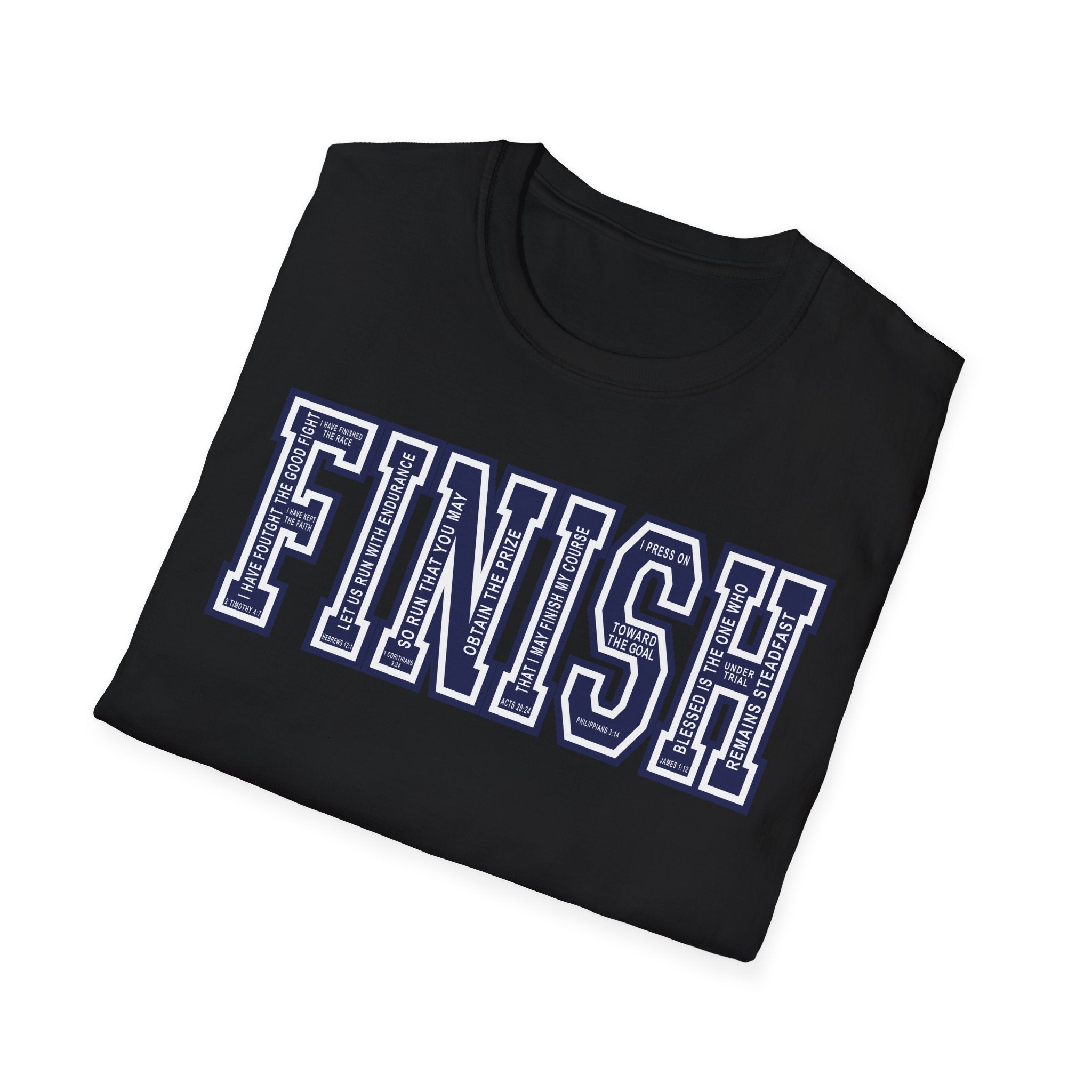 FINISH Christian Runner T-Shirt (Navy Blue)