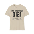 Pace Set by Jesus 0121 Bib Style Christian Runner T-Shirt