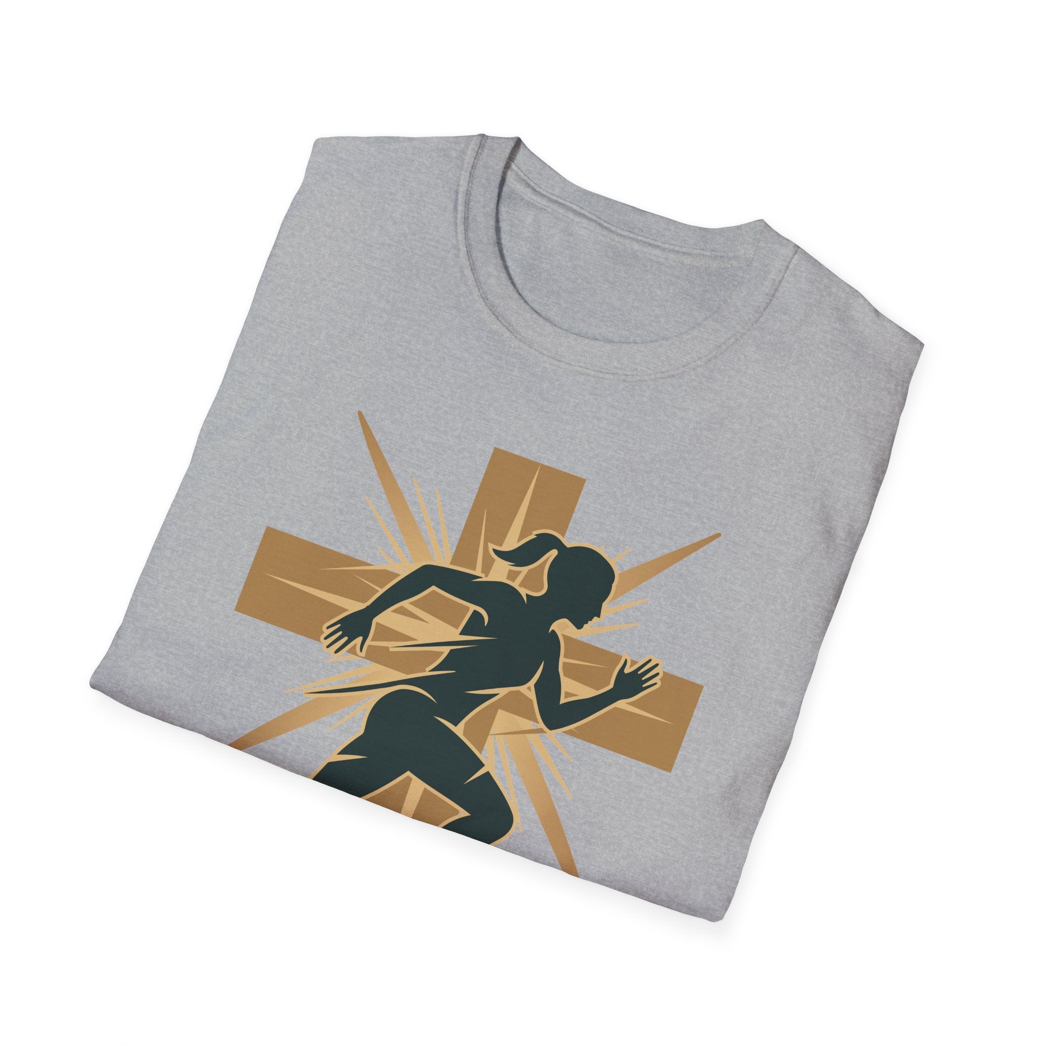Cross Running Girl Christian Runner T-Shirt