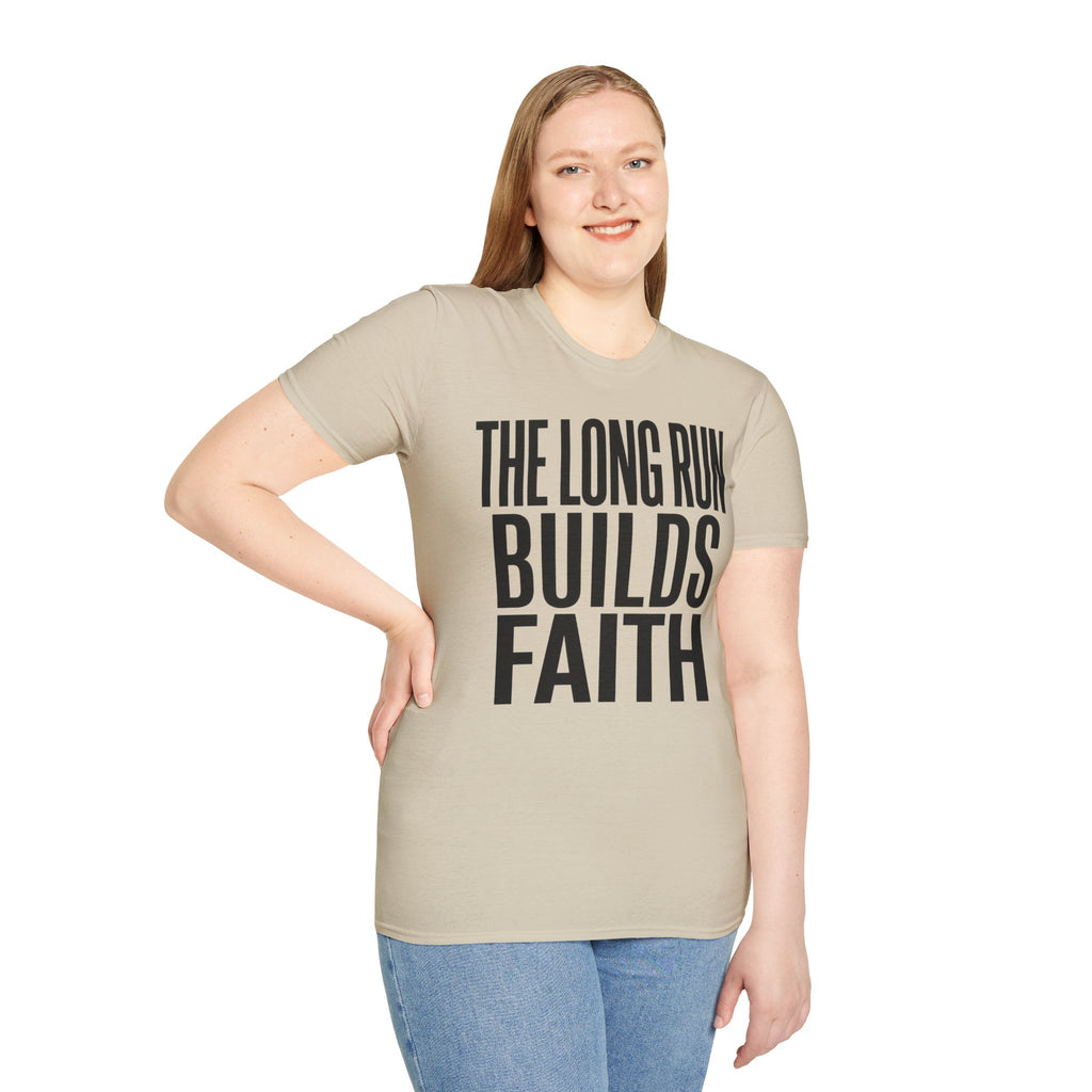 The Long Run Builds Faith Christian Runner T-Shirt