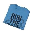 Run the Race - Finish with Faith Christian Runner T-Shirt