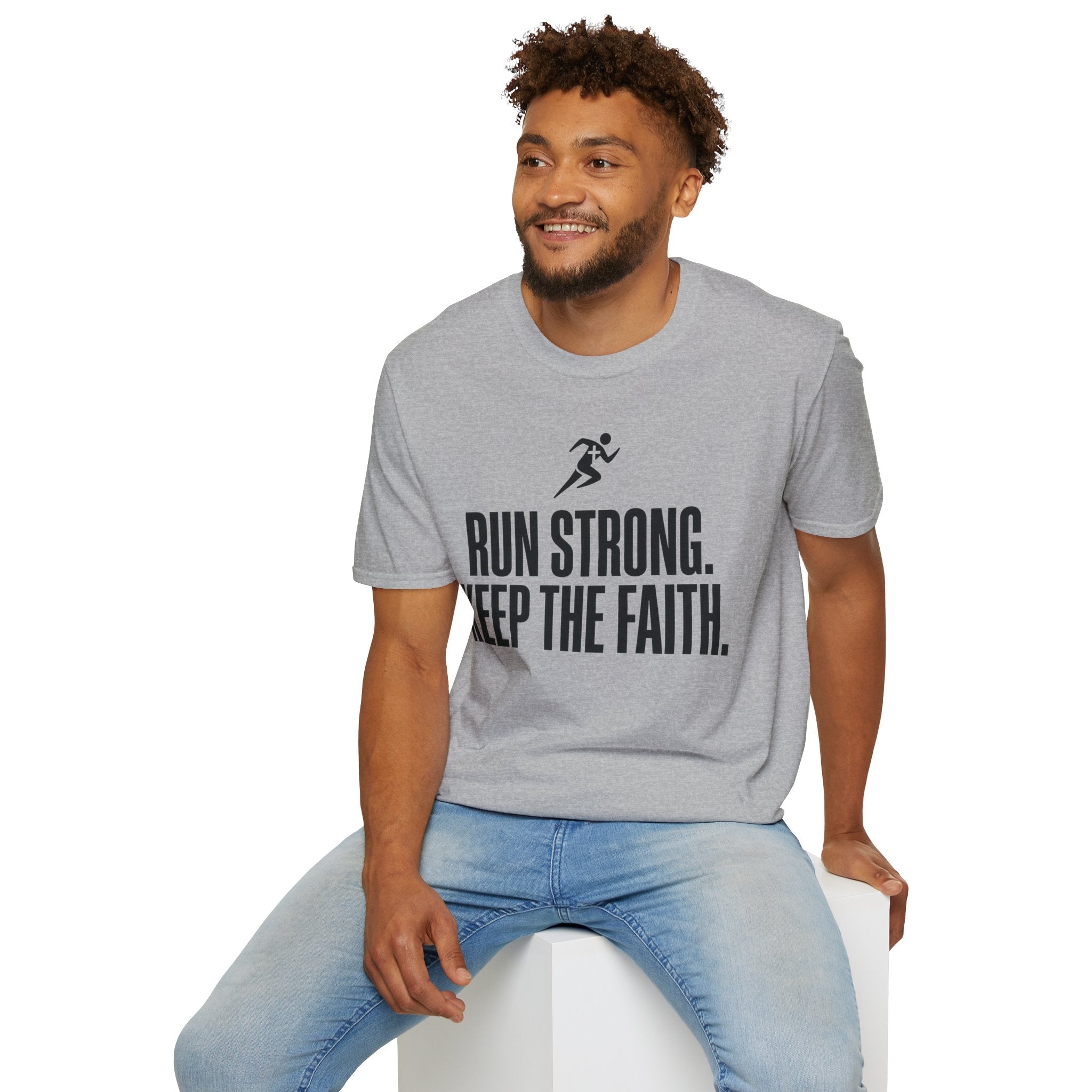 Run Strong - Keep the Faith Christian Runner T-Shirt