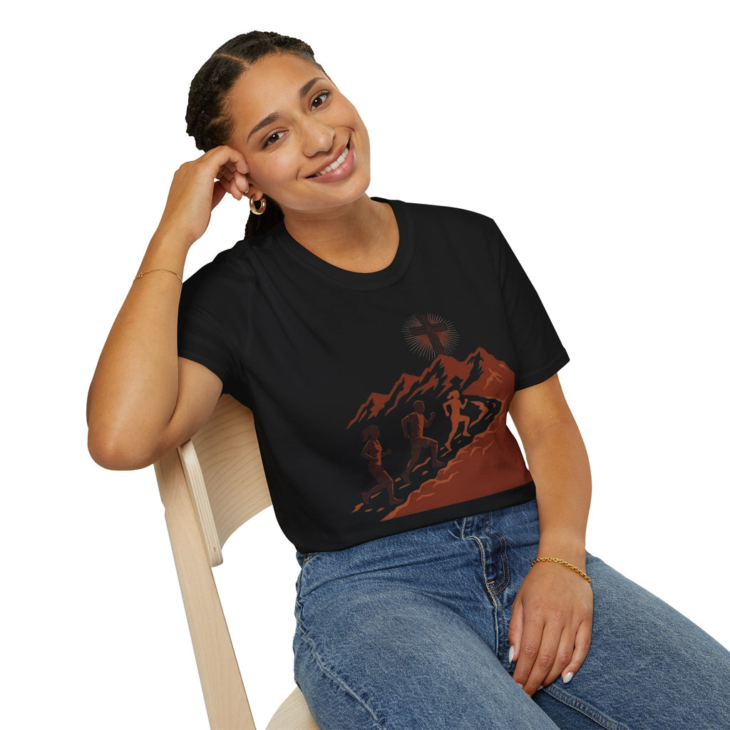 From the Valley to the Mountaintop Christian Runner T-Shirt