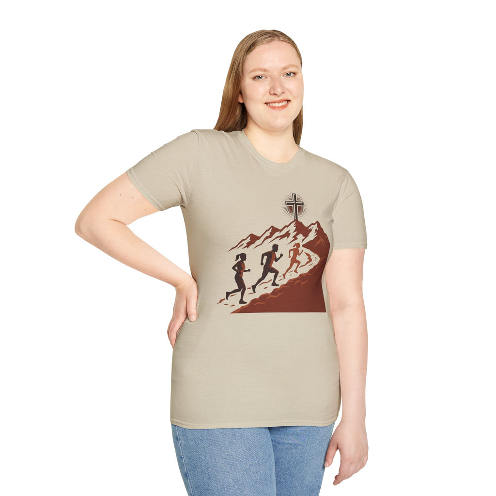 From the Valley to the Mountaintop Christian Runner T-Shirt