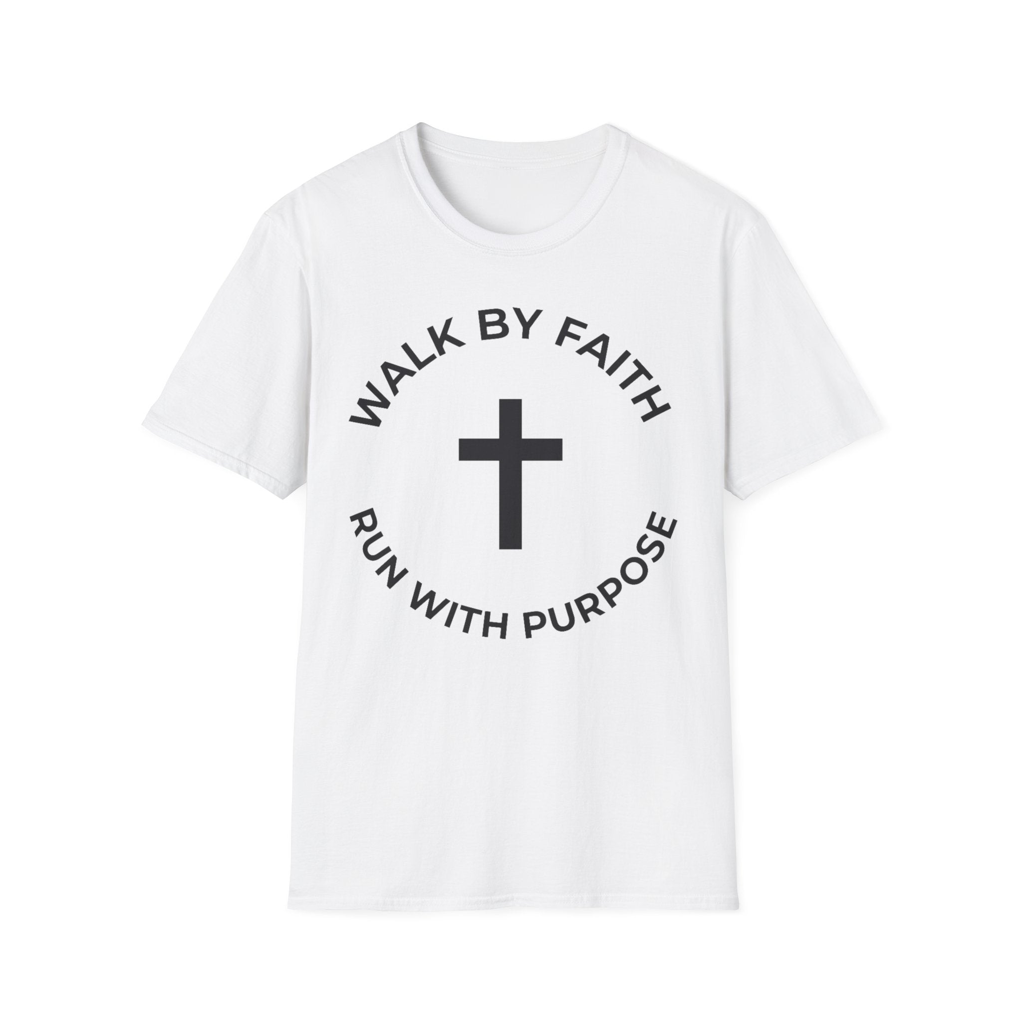 Walk by Faith - Run with Purpose Christian Runner T-Shirt