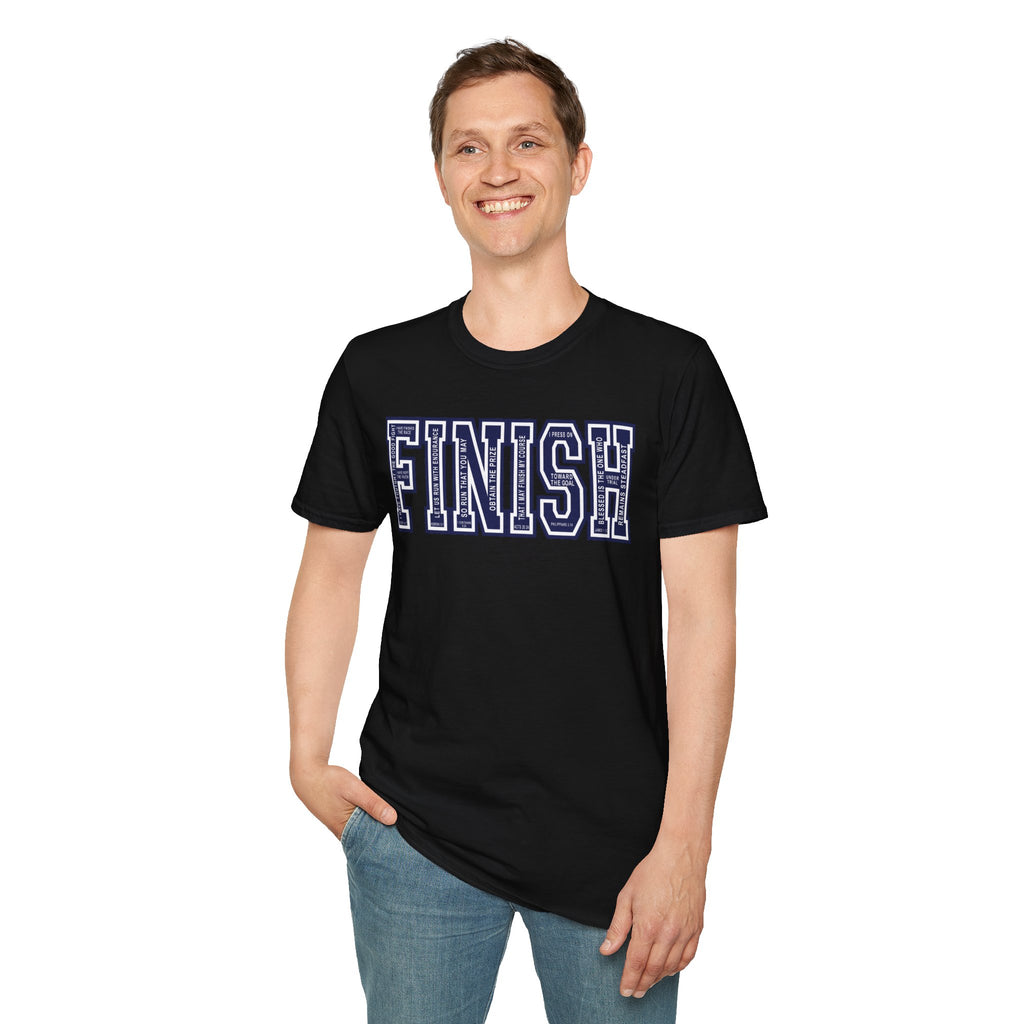 FINISH Christian Runner T-Shirt (Navy Blue)