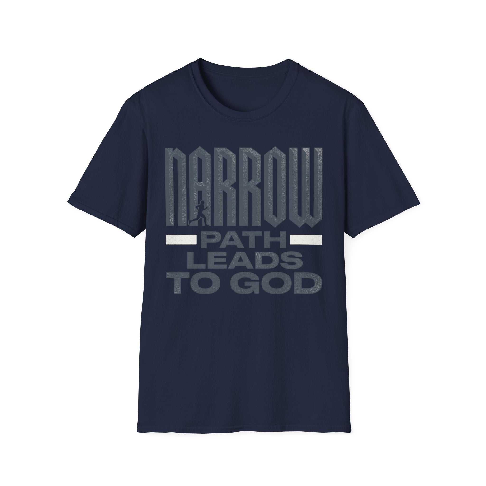Narrow Path Leads to God Christian Runner T-Shirt (Male)