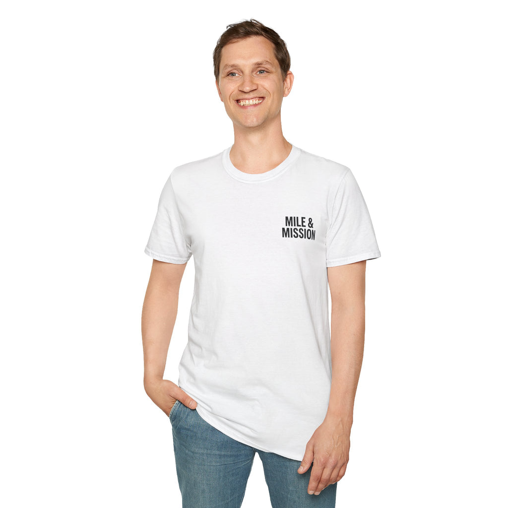 Mile & Mission - Run with Discipline Christian Runner T-Shirt