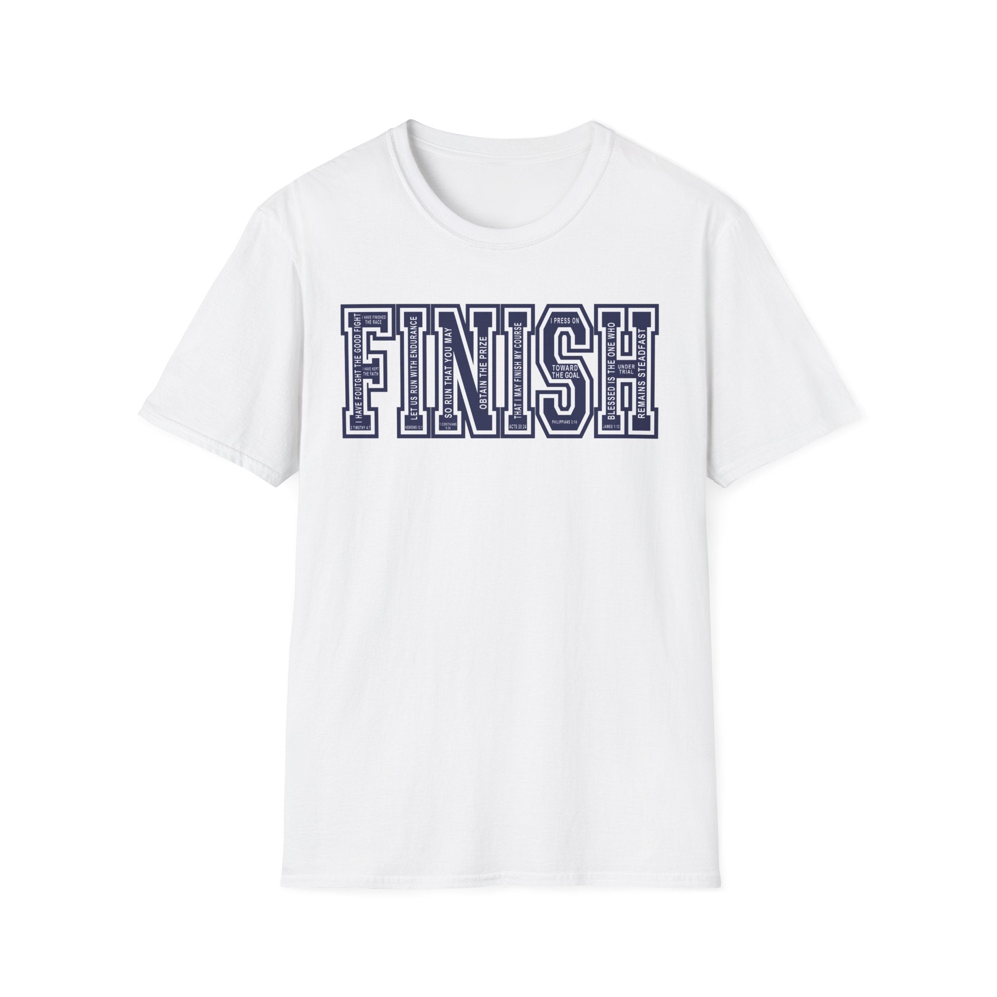 FINISH Christian Runner T-Shirt (Navy Blue)