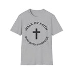 Walk by Faith - Run with Purpose Christian Runner T-Shirt