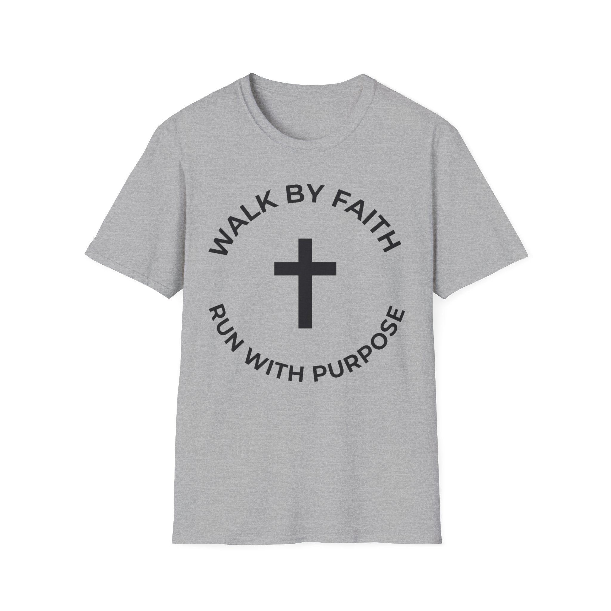 Walk by Faith - Run with Purpose Christian Runner T-Shirt