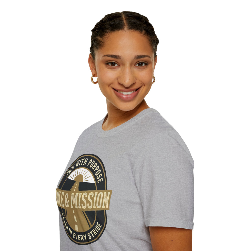 Mile & Mission: Run with Purpose Christian Runner T-Shirt