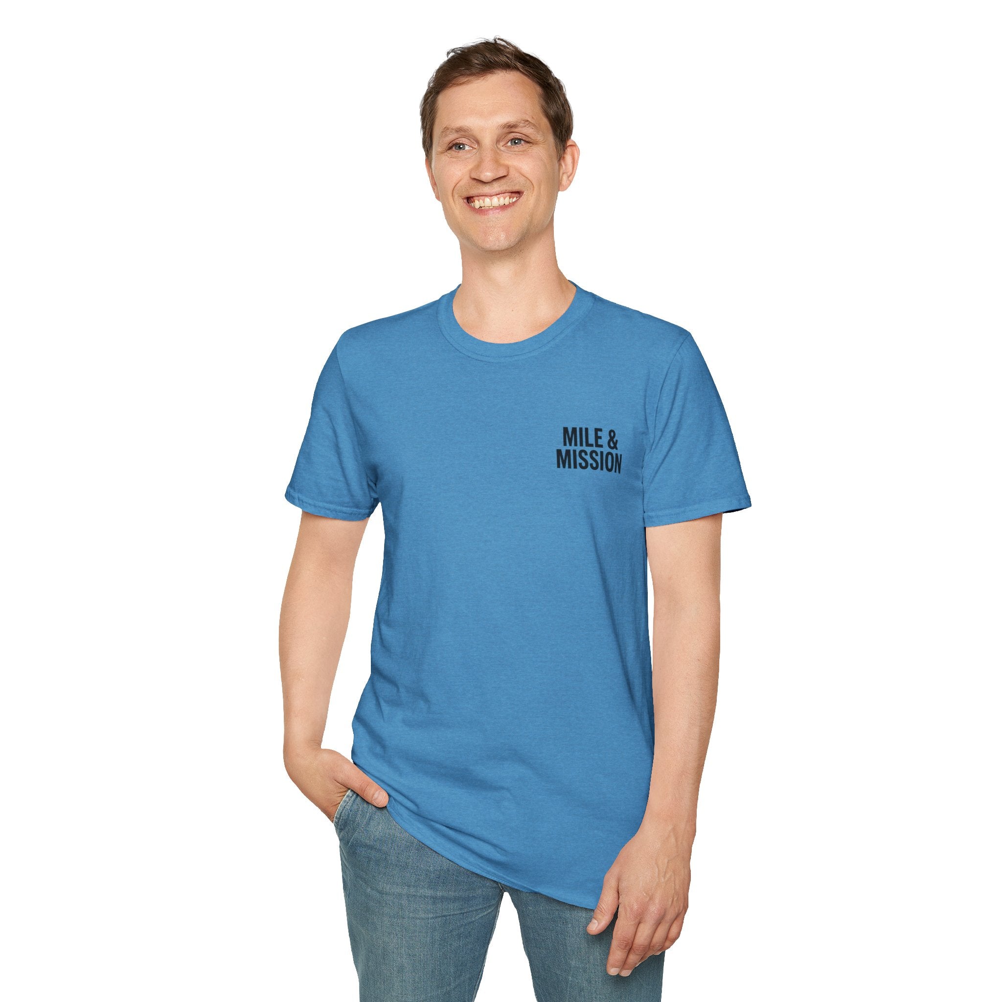 Mile & Mission - Run with Discipline Christian Runner T-Shirt