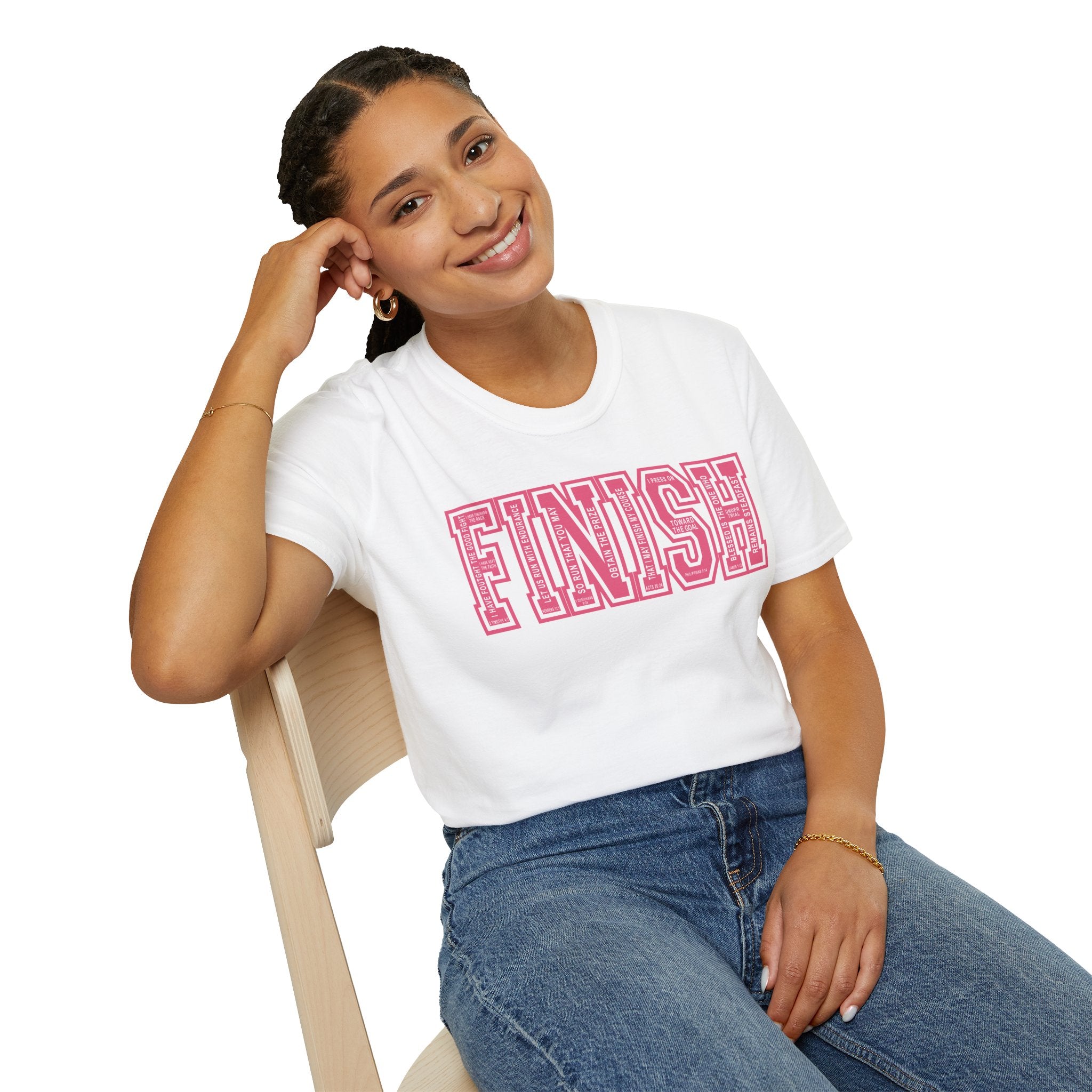 FINISH Christian Runner T-Shirt (Pink)