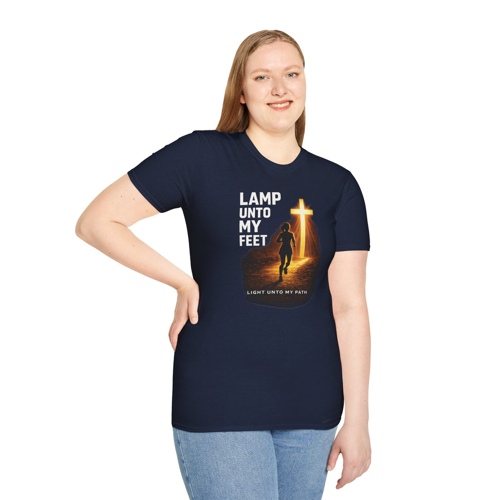 Lamp Unto My Feet - Light Unto My Path Christian Runner T-Shirt (Female)