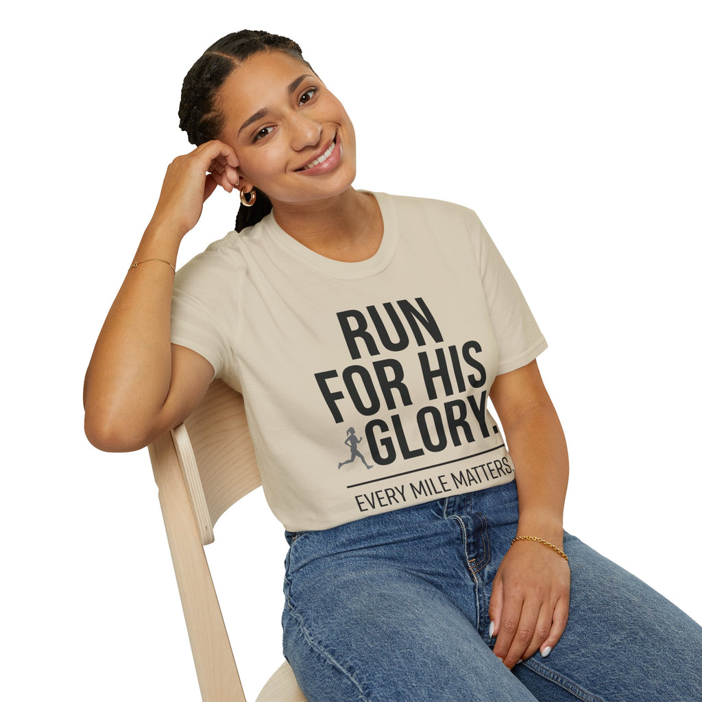 Run for His Glory Christian Runner T-Shirt (Female)
