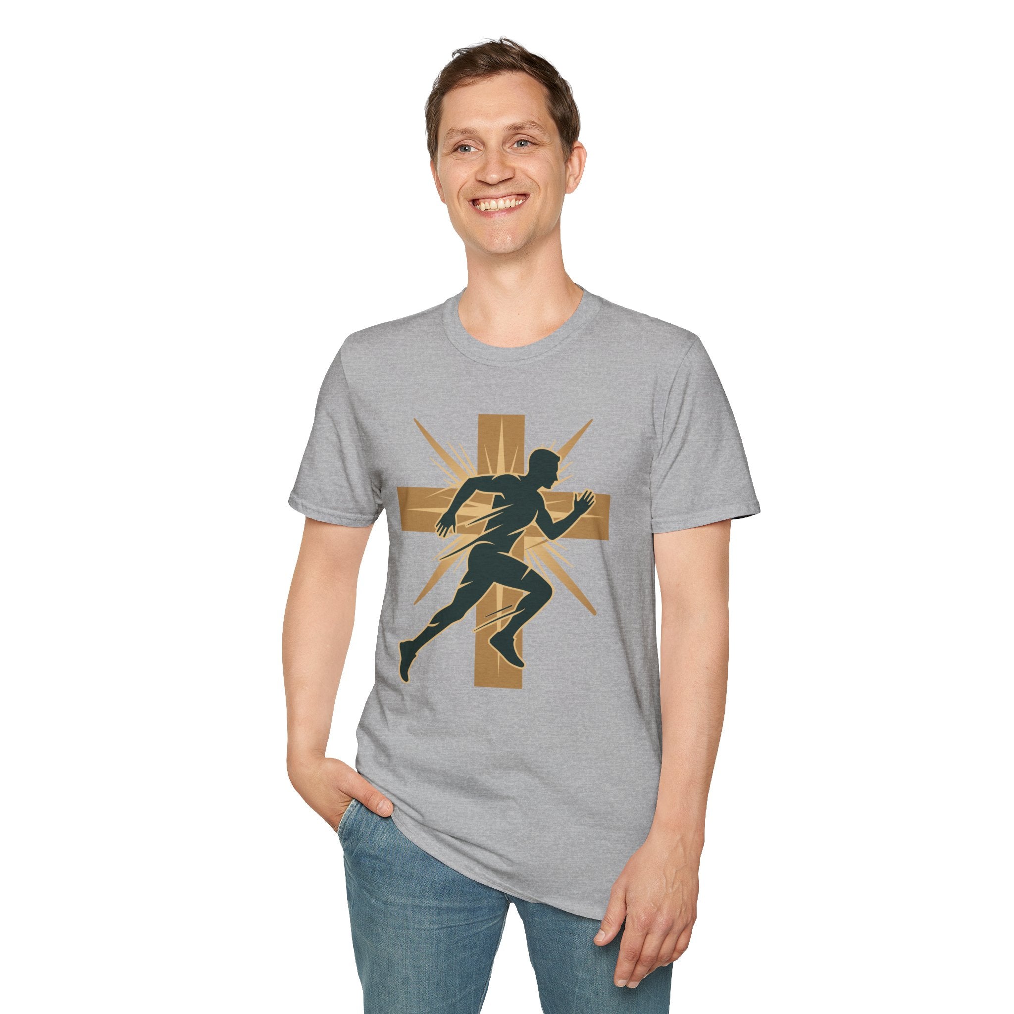 Cross Running Man Christian Runner T-Shirt