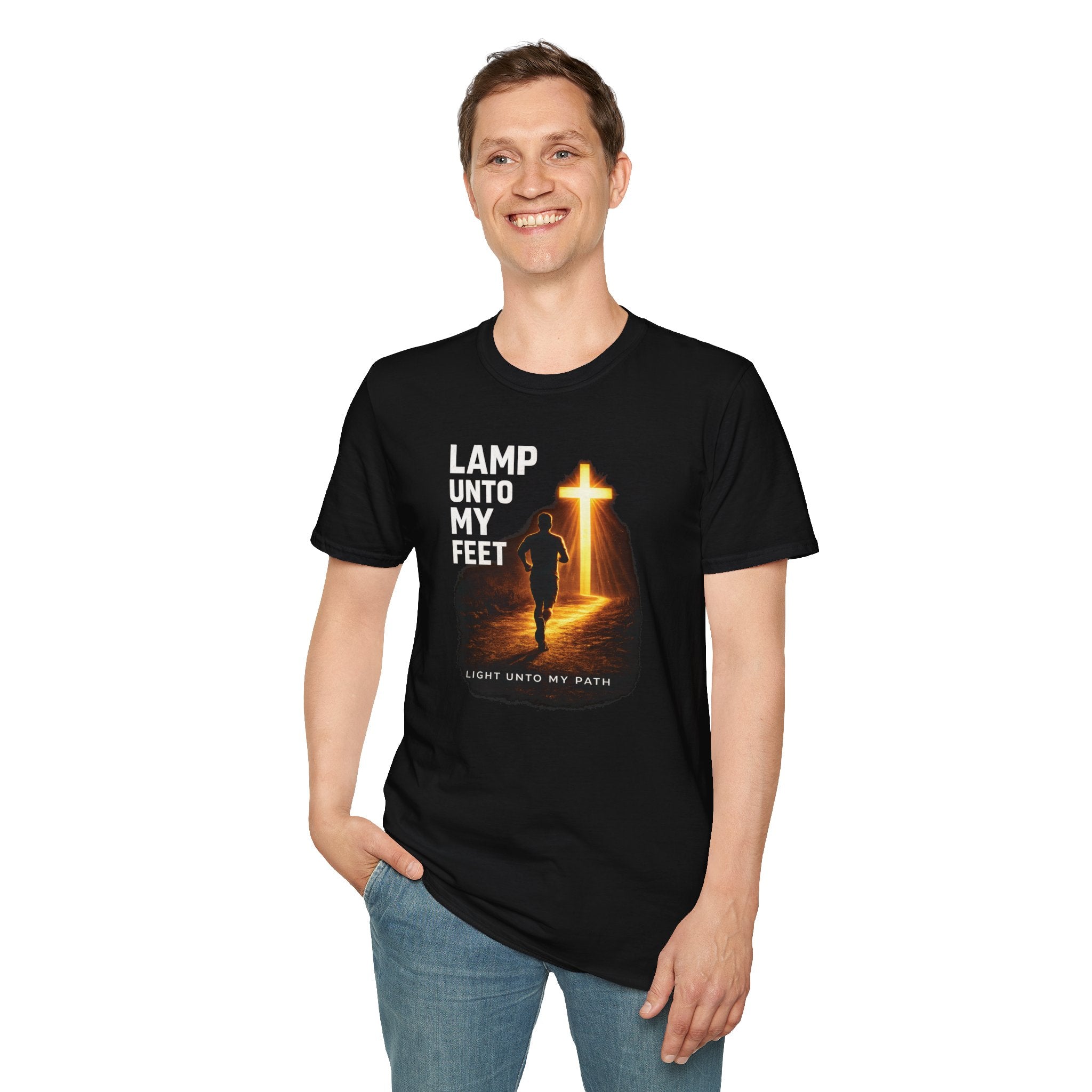 Lamp Unto My Feet - Light Unto My Path Christian Runner T-Shirt (Male)