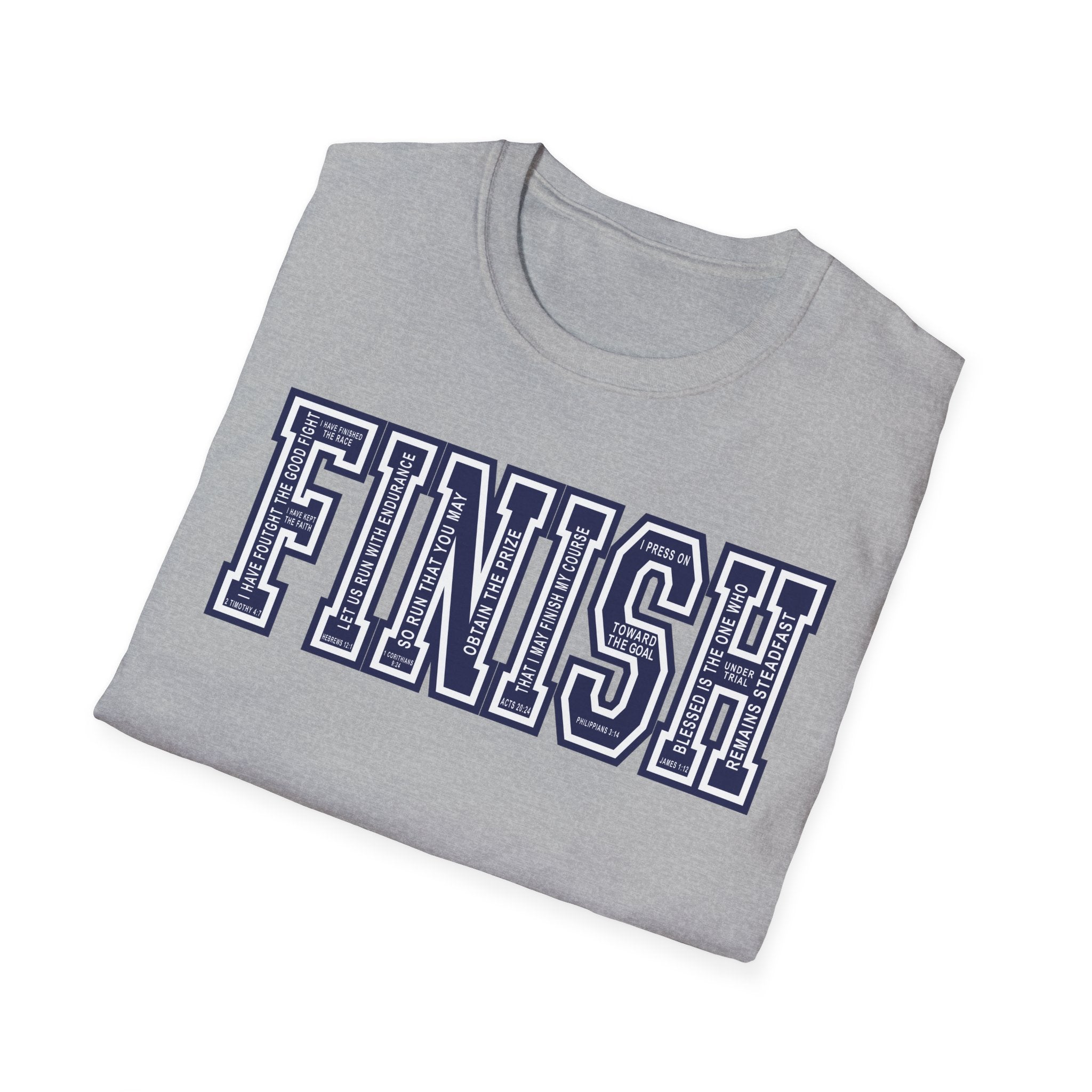 FINISH Christian Runner T-Shirt (Navy Blue)