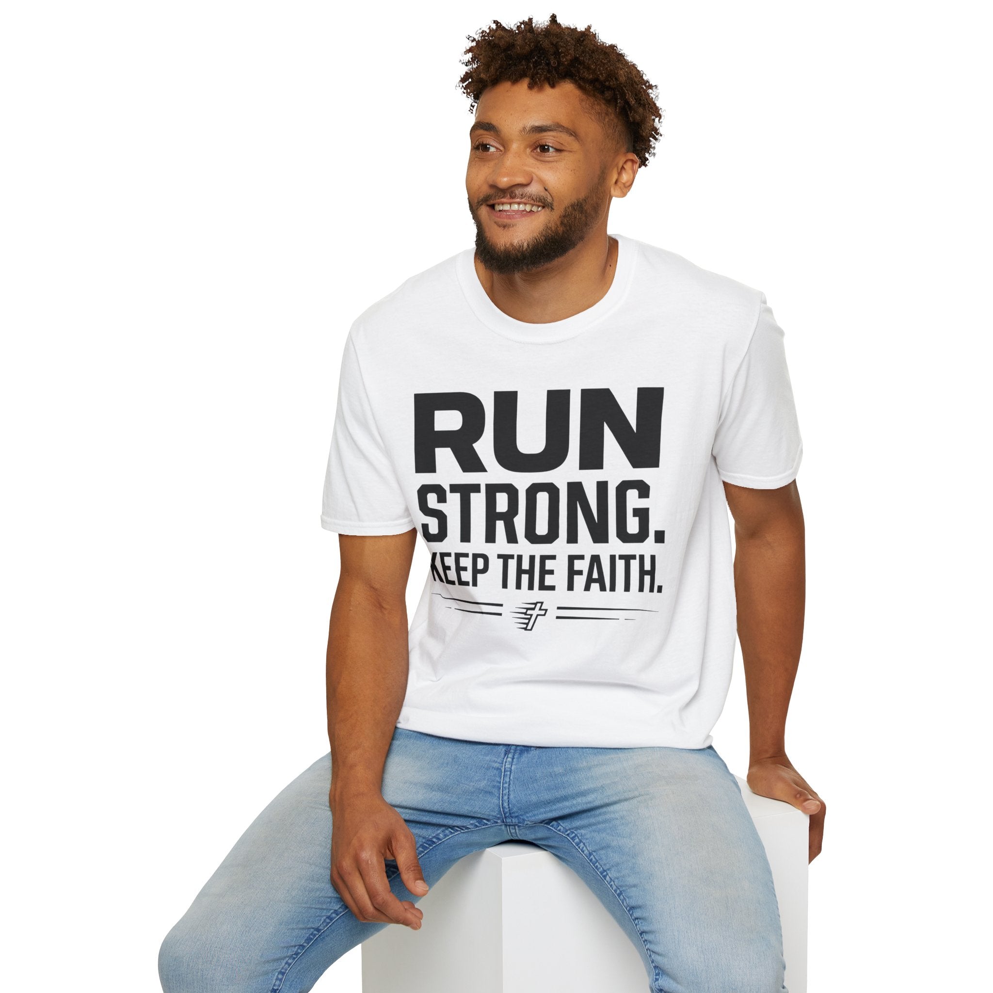 Run Strong - Keep the Faith Christian Runner T-Shirt