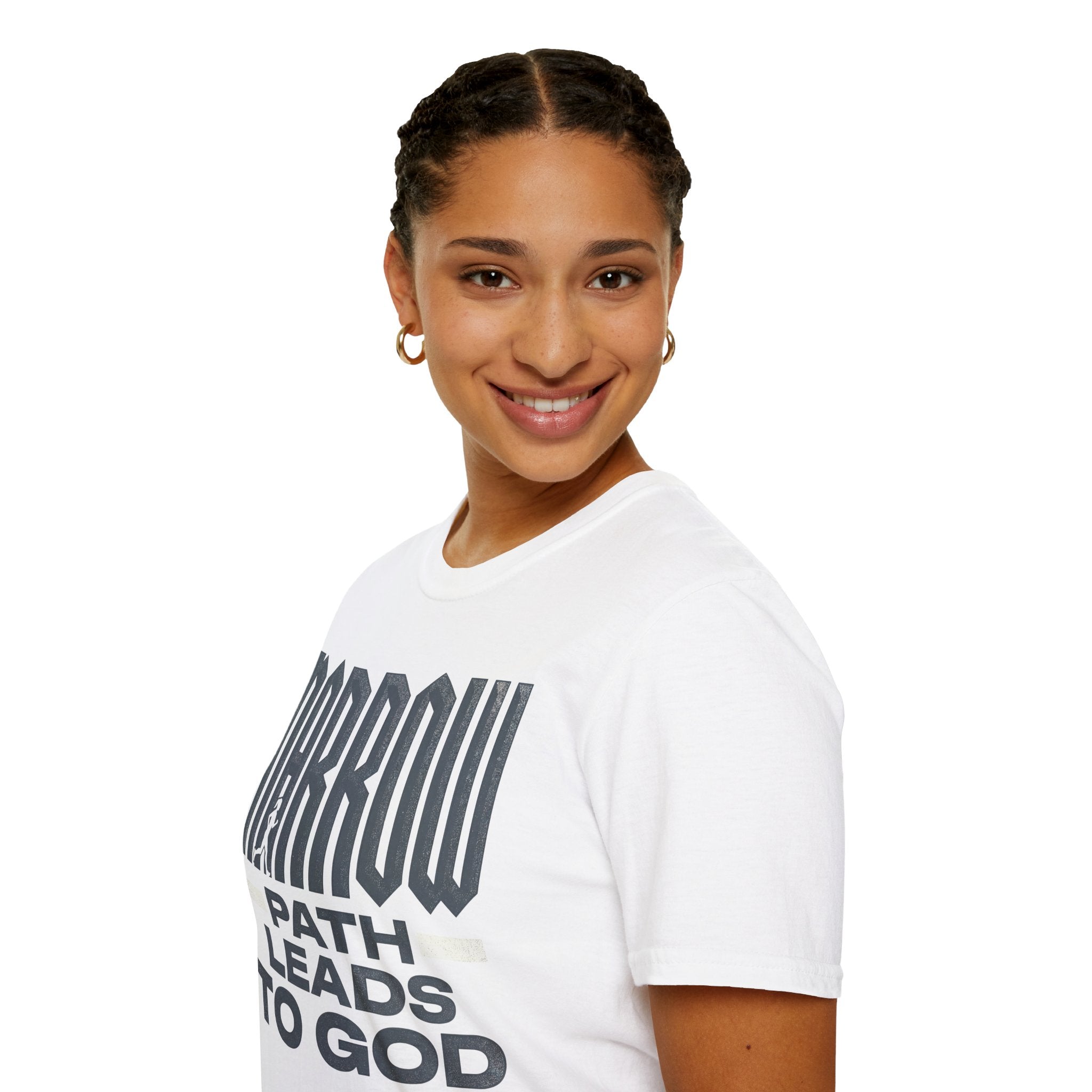 Narrow Path Leads to God Christian Runner T-Shirt (Female)