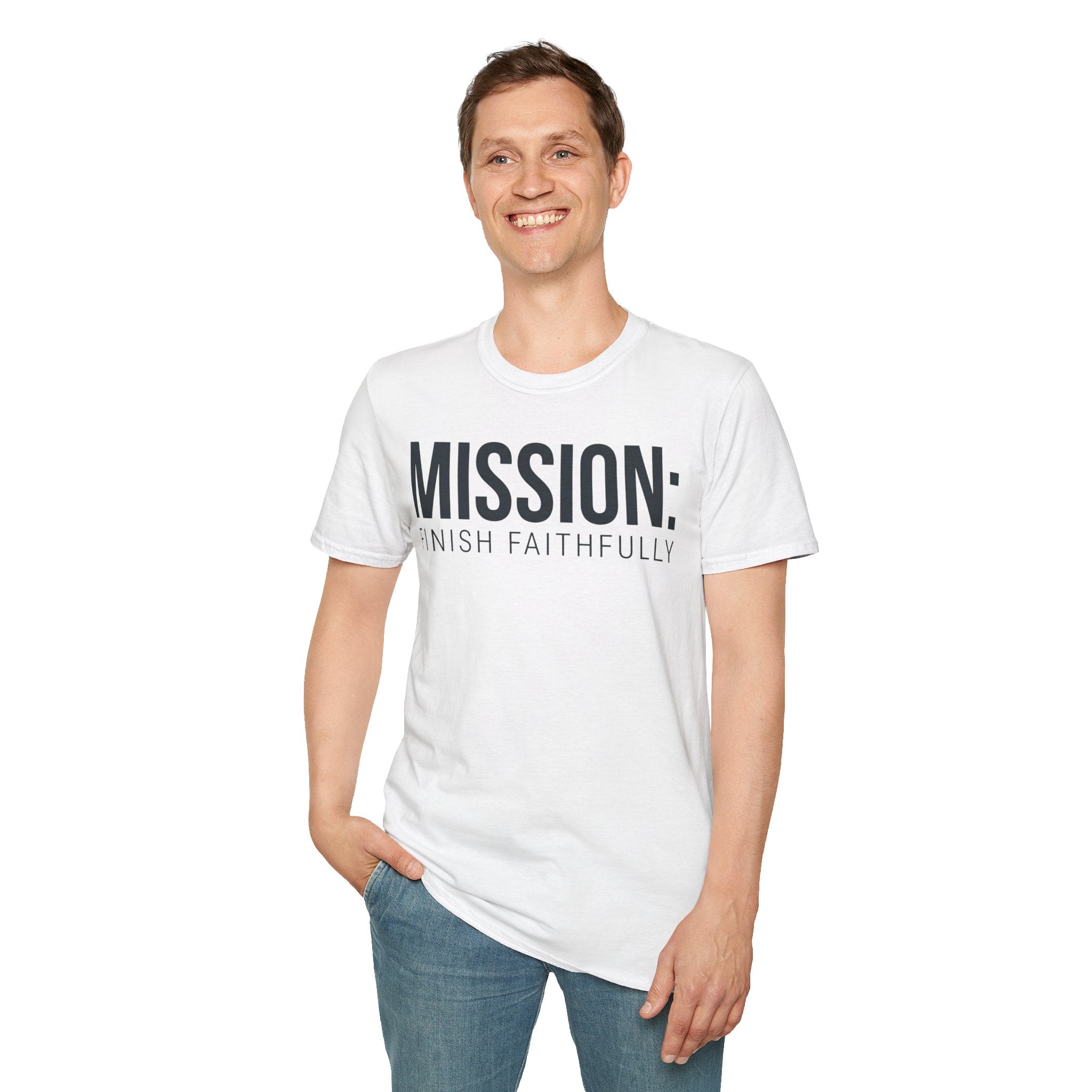 Mission: Finish Faithfully Christian Runner T-Shirt