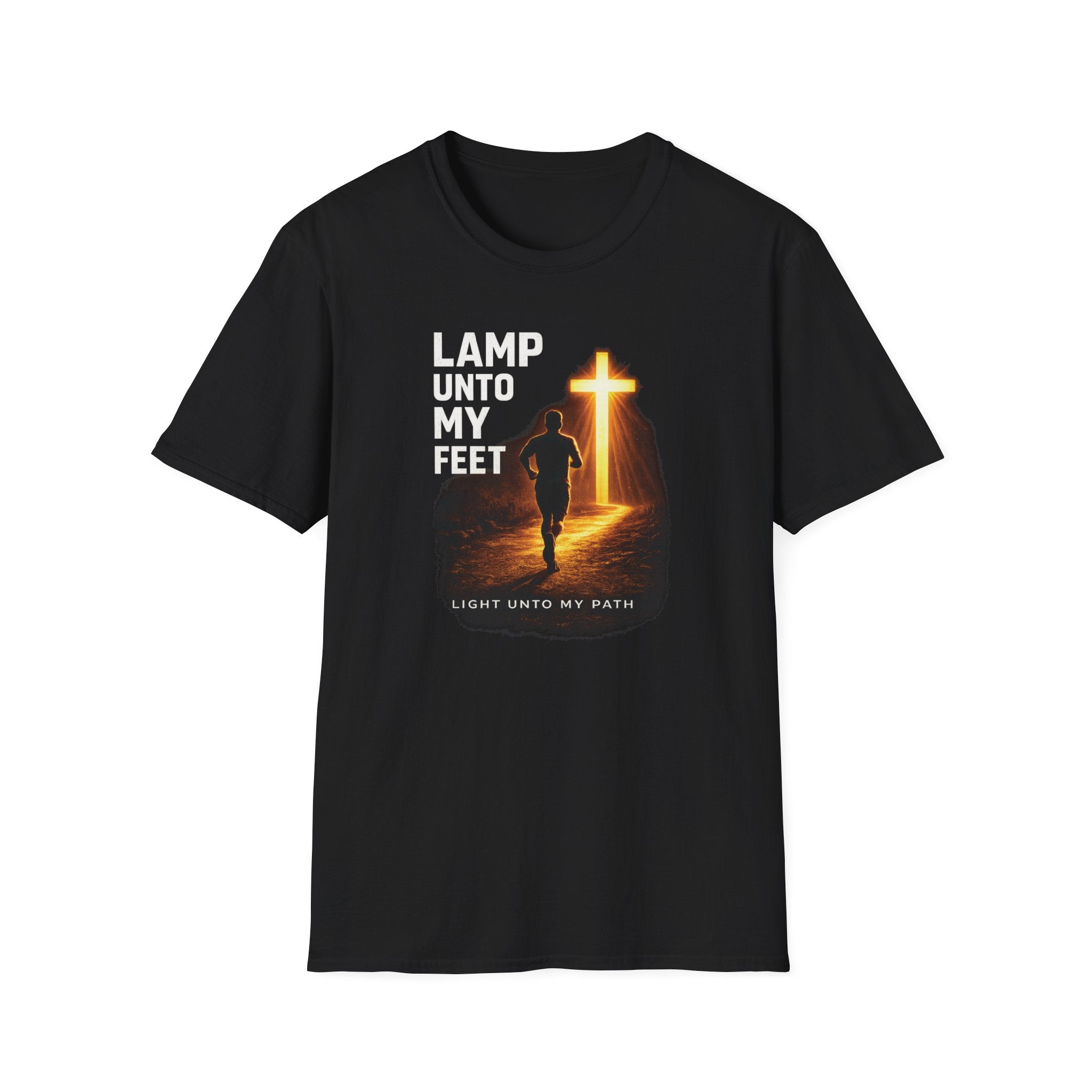 Lamp Unto My Feet - Light Unto My Path Christian Runner T-Shirt (Male)