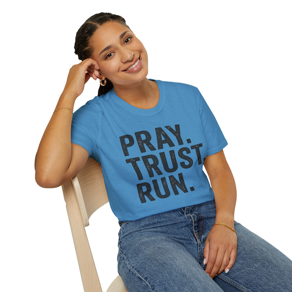 Pray Trust Run Christian Runner T-Shirt