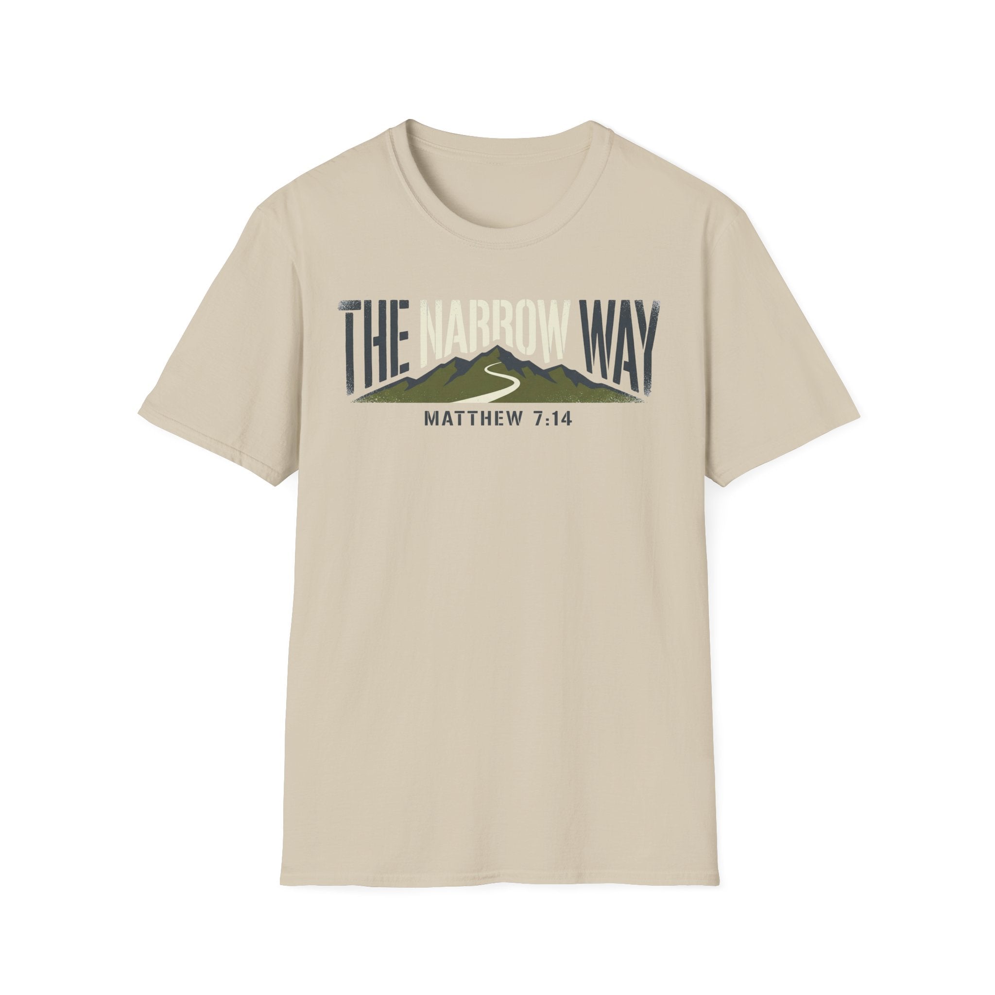 The Narrow Way - Matthew 7:14 Christian Runner T-Shirt