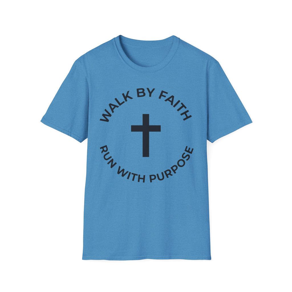 Walk by Faith - Run with Purpose Christian Runner T-Shirt