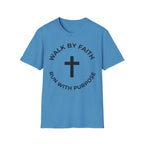 Walk by Faith - Run with Purpose Christian Runner T-Shirt