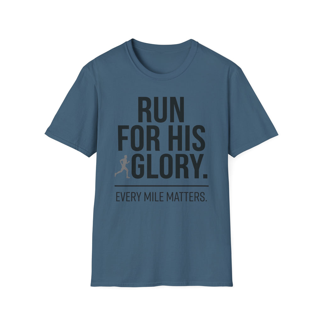 Run for His Glory Christian Runner T-Shirt (Male)