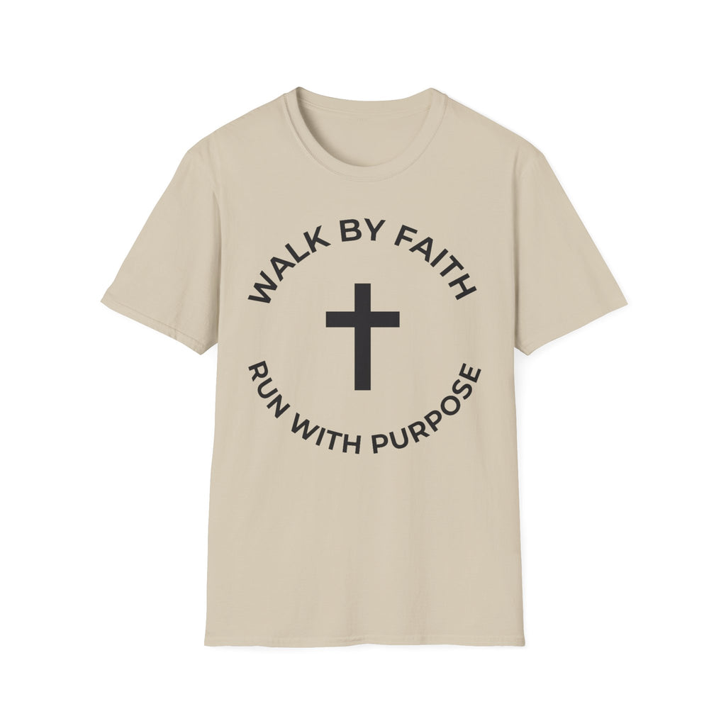 Walk by Faith - Run with Purpose Christian Runner T-Shirt
