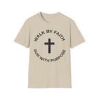 Walk by Faith - Run with Purpose Christian Runner T-Shirt