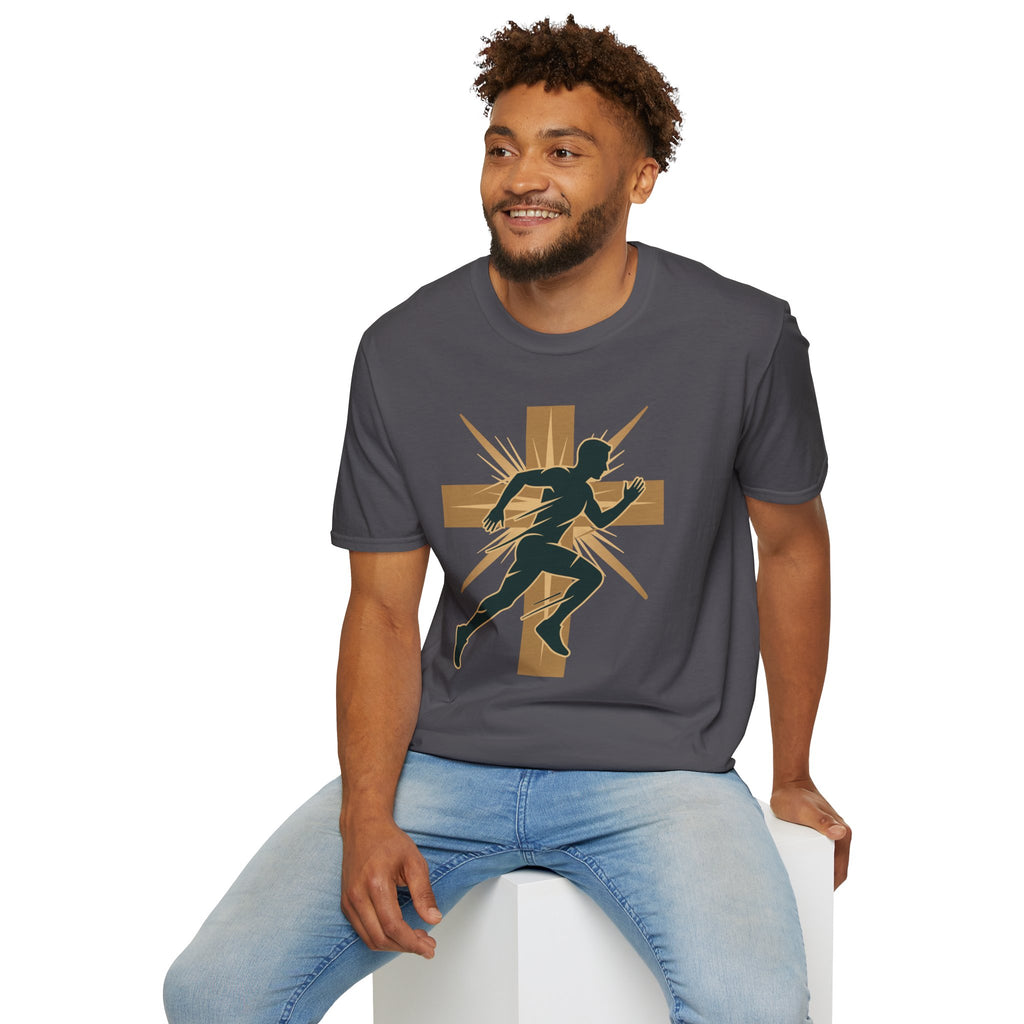 Cross Running Man Christian Runner T-Shirt