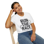 Run the Race - Finish with Faith Christian Runner T-Shirt