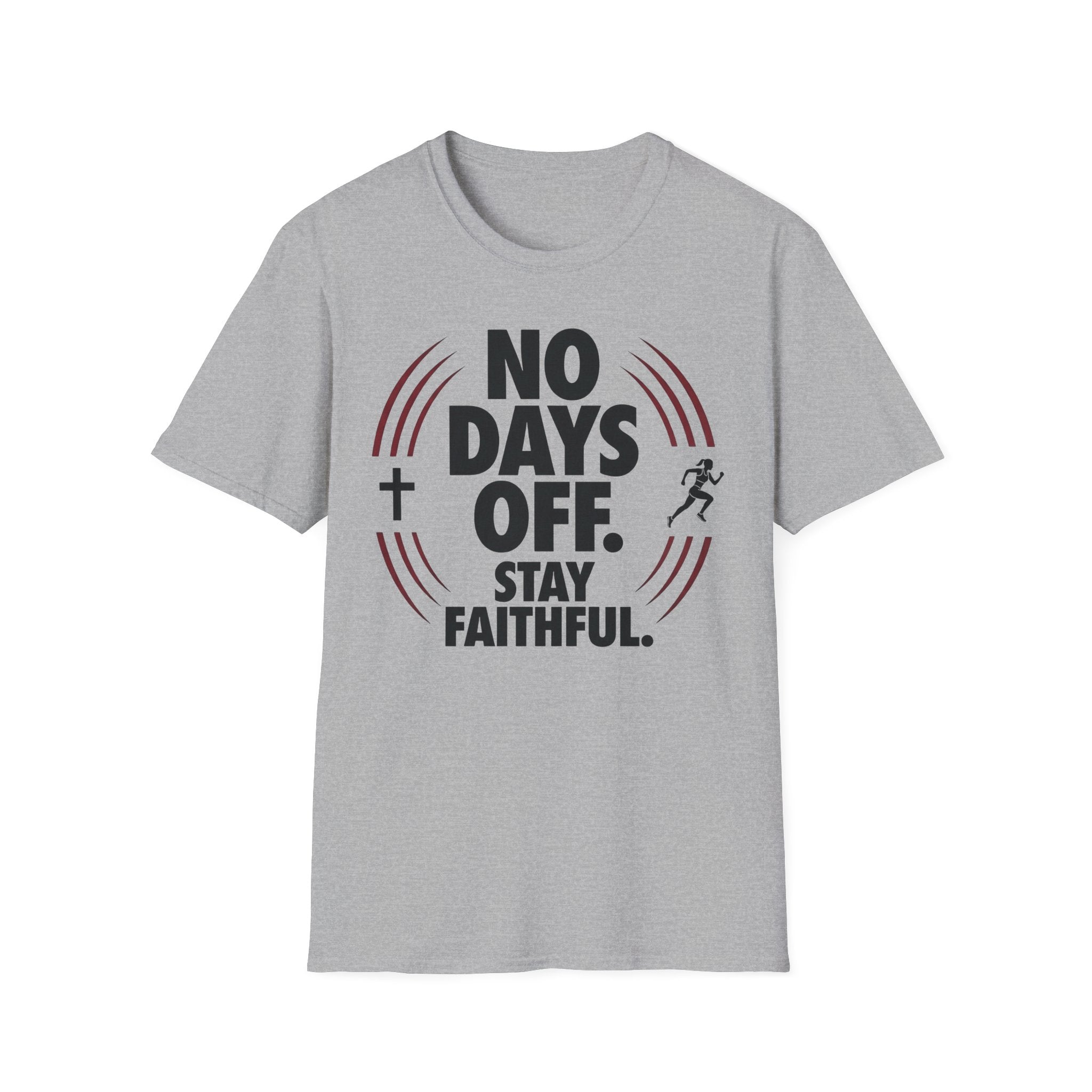 No Days Off Stay Faithful Christian Runner T-Shirt (Female)