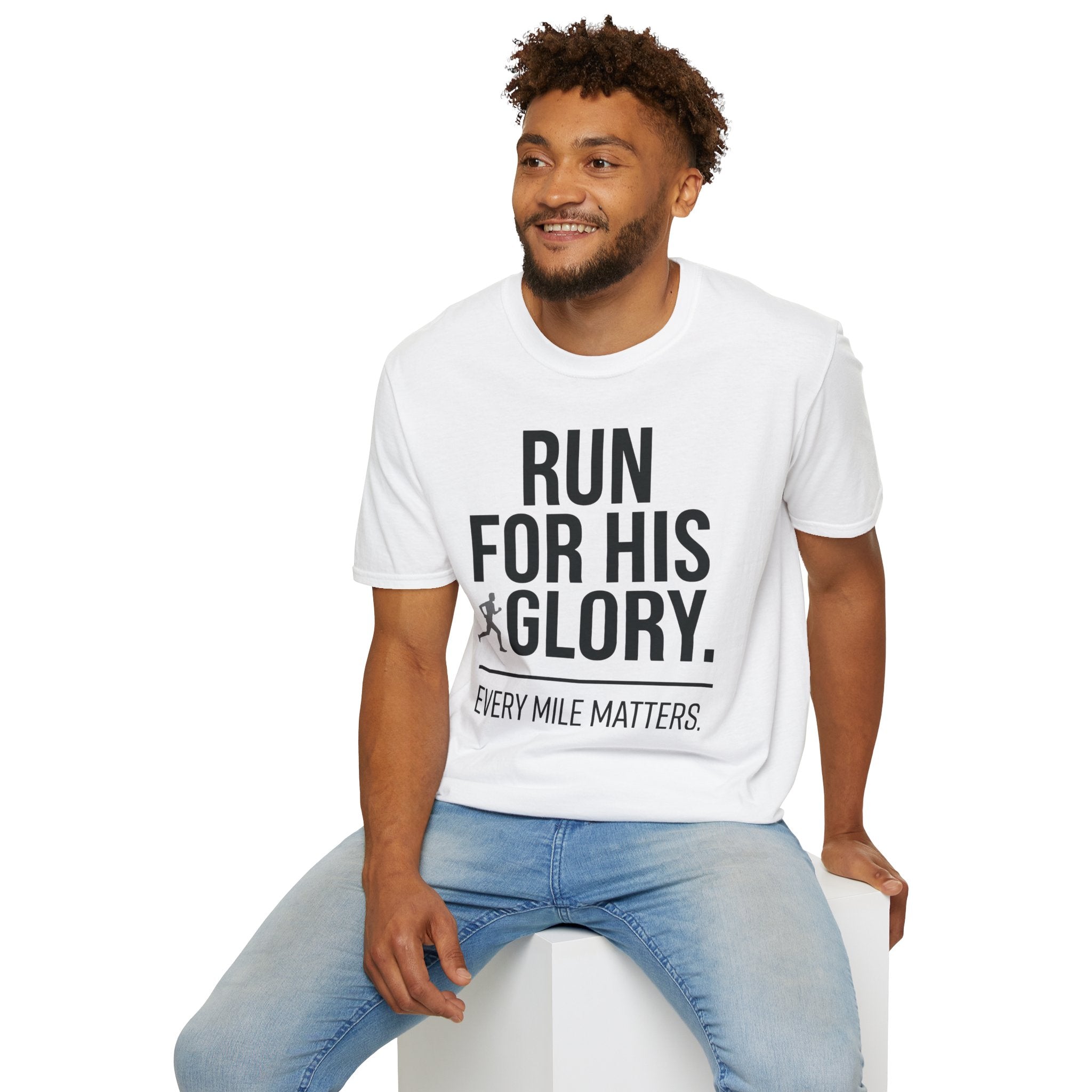 Run for His Glory Christian Runner T-Shirt (Male)