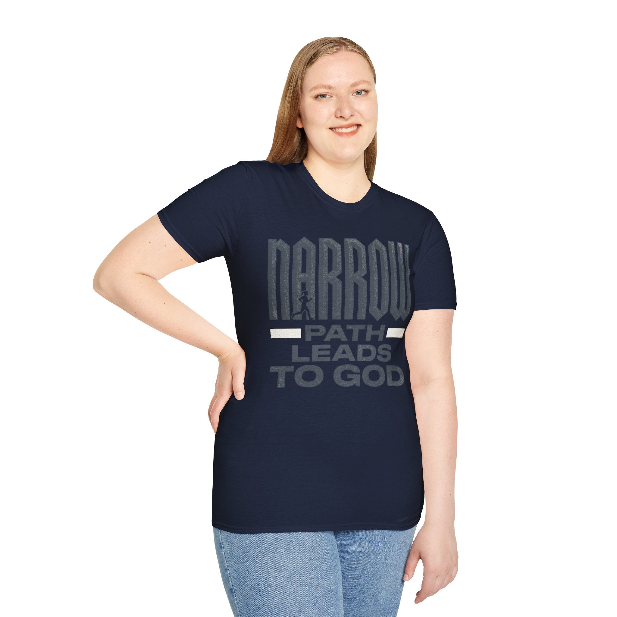 Narrow Path Leads to God Christian Runner T-Shirt (Female)