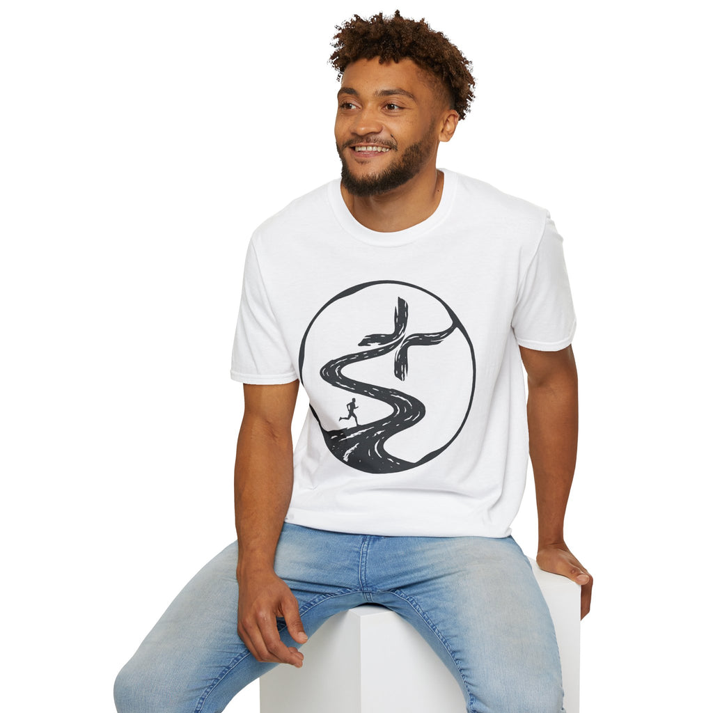 Winding Road to the Cross Christian Runner T-Shirt (Male)