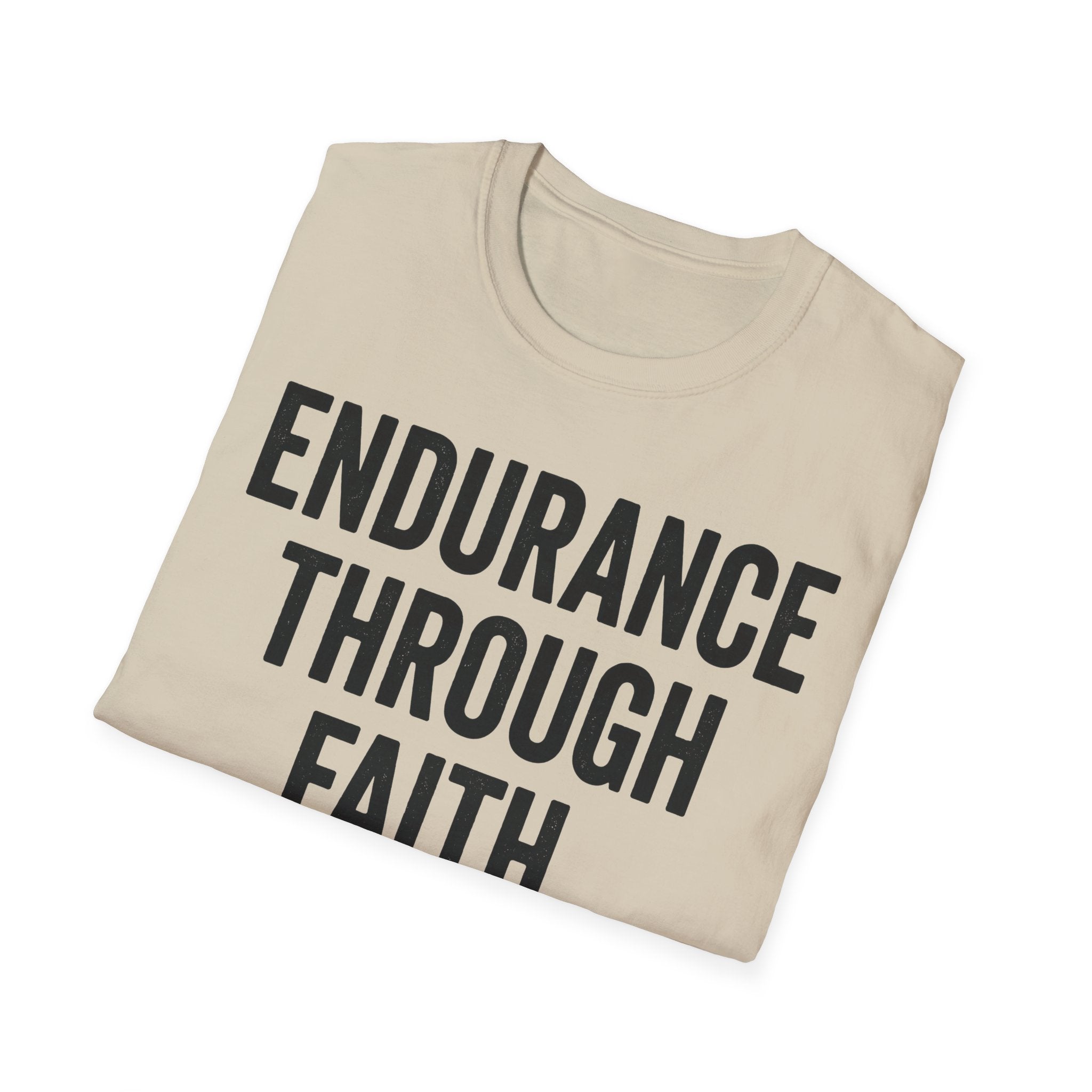 Endurance Through Faith - Run with Purpose Christian Runner T-Shirt
