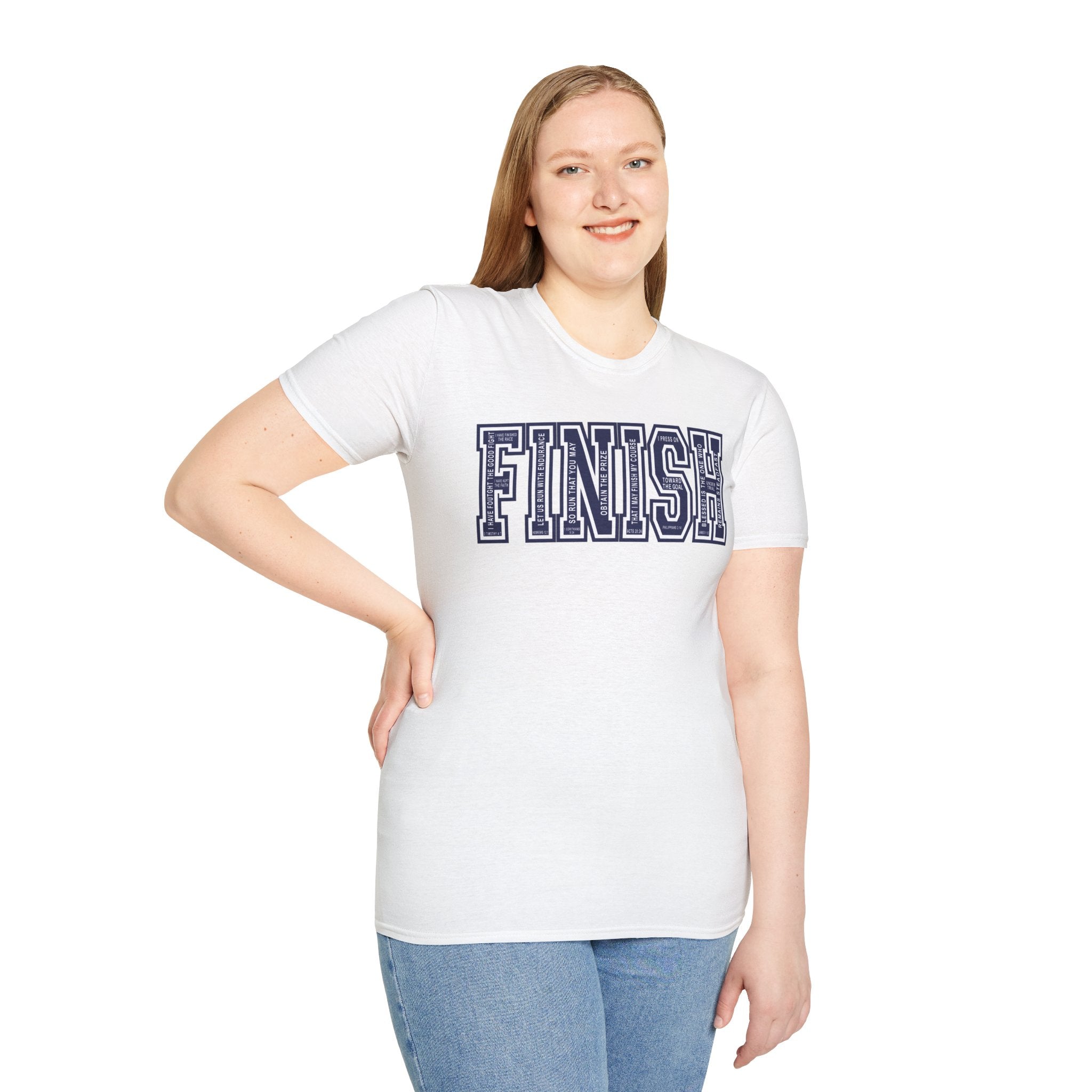 FINISH Christian Runner T-Shirt (Navy Blue)